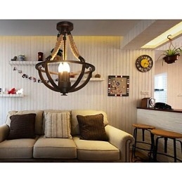 Amerikaanse plafond retro touw eenvoudige lamp