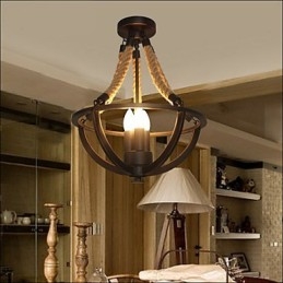 Amerikaanse plafond retro touw eenvoudige lamp