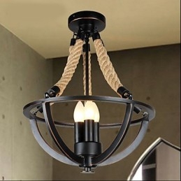 Amerikaanse plafond retro touw eenvoudige lamp