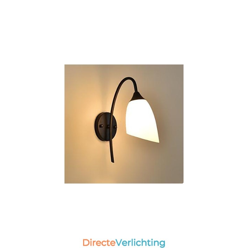 Zwarte Amerikaanse eenvoudige slaapkamerlamp, wandlamp voor aan het bed, vissen