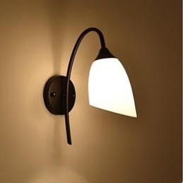 Zwarte Amerikaanse eenvoudige slaapkamerlamp, wandlamp voor aan het bed, vissen