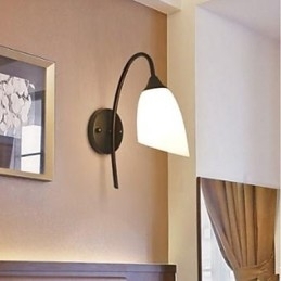 Zwarte Amerikaanse eenvoudige slaapkamerlamp, wandlamp voor aan het bed, vissen