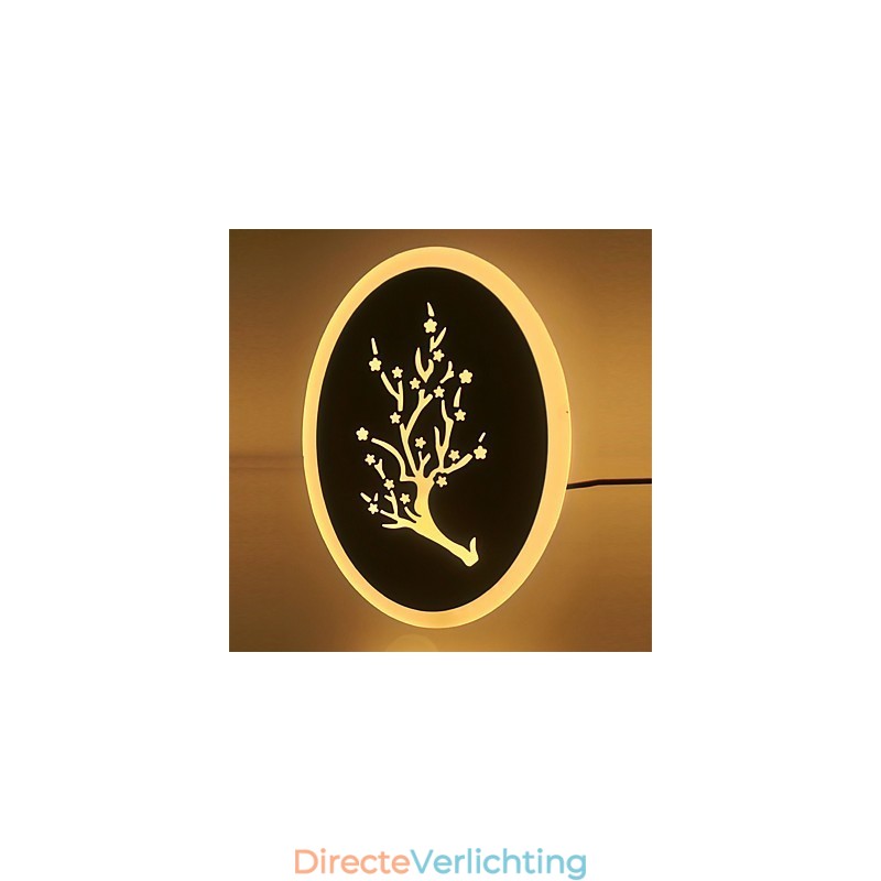 Pruim gesneden acryl scrub wandlamp ronde vorm bedlamp gangverlichting warm wit AC220V