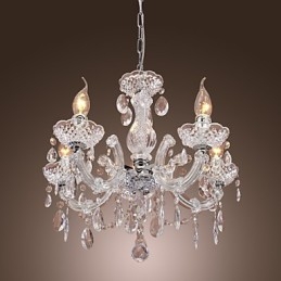 Upligh Chrome Plafondlamp Kaarslicht Acryl Armatuur Kroonluchter Hanglamp