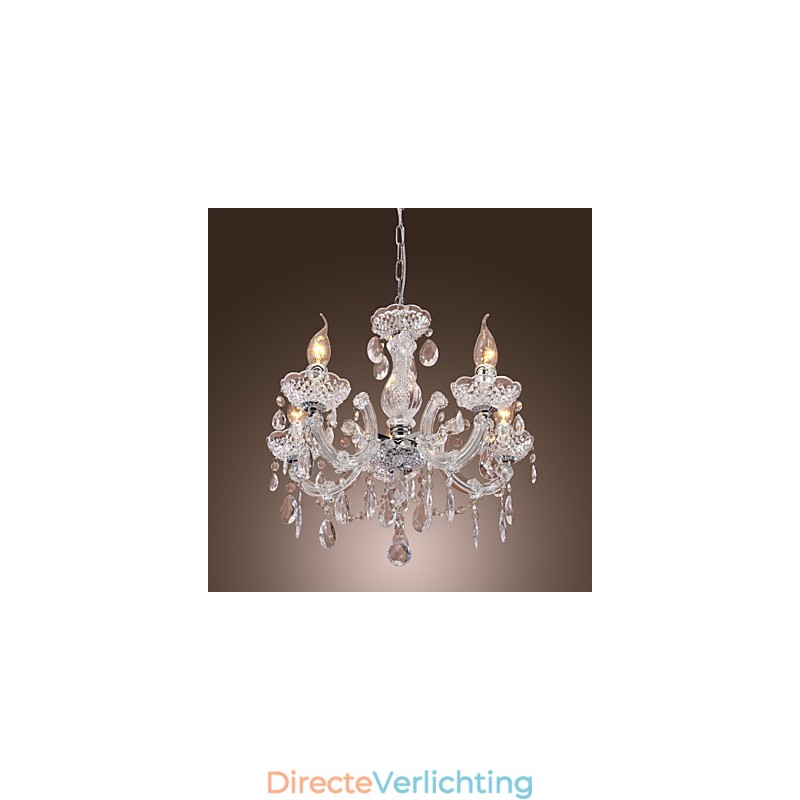 Upligh Chrome Plafondlamp Kaarslicht Acryl Armatuur Kroonluchter Hanglamp