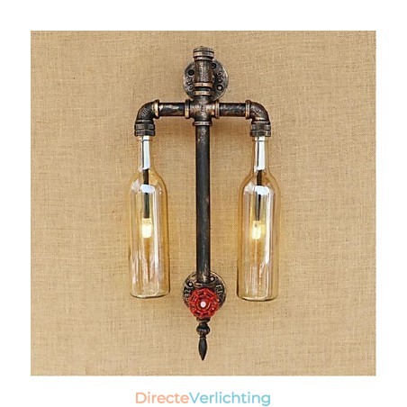 Amerikaans thema restaurant bar ijzer met schakelaar waterpijp wijnfles wandlamp amber Amerikaans thema restaurant bar ijzer met schakelaar waterpijp wijnfles wandlamp amber