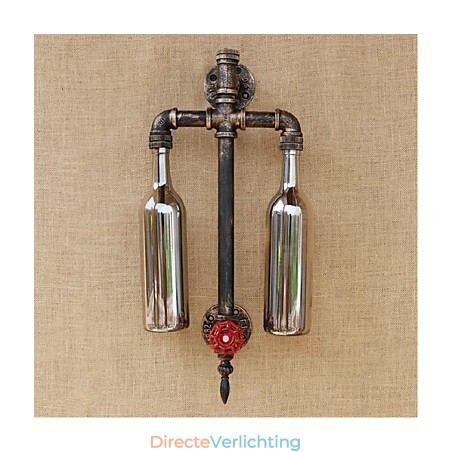 Amerikaans thema restaurant bar ijzer met schakelaar waterpijp wijnfles wandlamp grijs Amerikaans thema restaurant bar ijzer met schakelaar waterpijp wijnfles wandlamp grijs