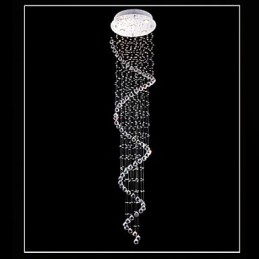 Kristallen hanglamp kroonluchter verlichting 5 lampen zilveren luifel helder K9 kristal helix plafondlampen