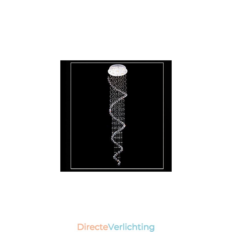 Kristallen hanglamp kroonluchter verlichting 5 lampen zilveren luifel helder K9 kristal helix plafondlampen