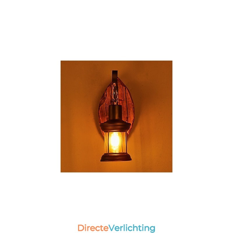 Enkele kop industriële vintage retro houten metalen schilderij kleur wandlamp voor de thuishotel gang decoreren wandlamp