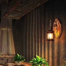 Enkele kop industriële vintage retro houten metalen schilderij kleur wandlamp voor de thuishotel gang decoreren wandlamp