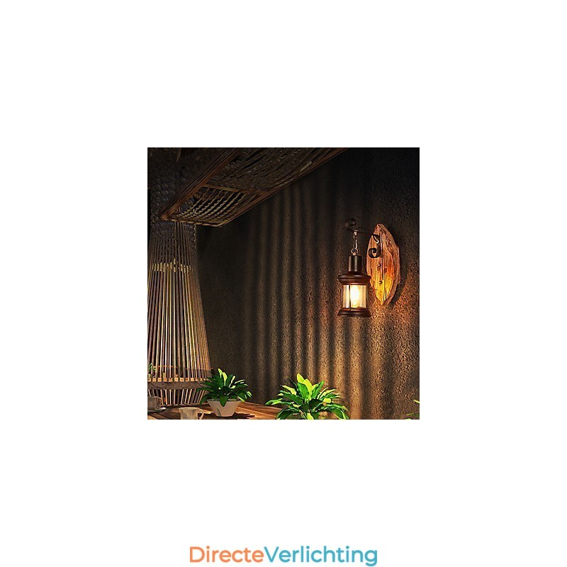 Enkele kop industriële vintage retro houten metalen schilderij kleur wandlamp voor de thuishotel gang decoreren wandlamp