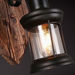 Enkele kop industriële vintage retro houten metalen schilderij kleur wandlamp voor de thuishotel gang decoreren wandlamp