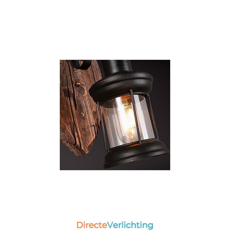Enkele kop industriële vintage retro houten metalen schilderij kleur wandlamp voor de thuishotel gang decoreren wandlamp