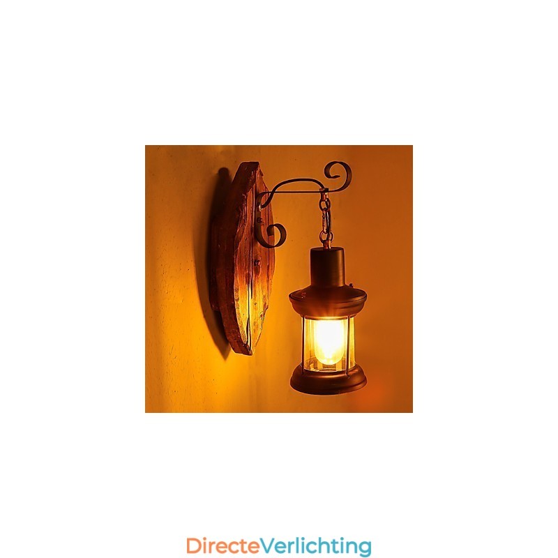 Enkele kop industriële vintage retro houten metalen schilderij kleur wandlamp voor de thuishotel gang decoreren wandlamp