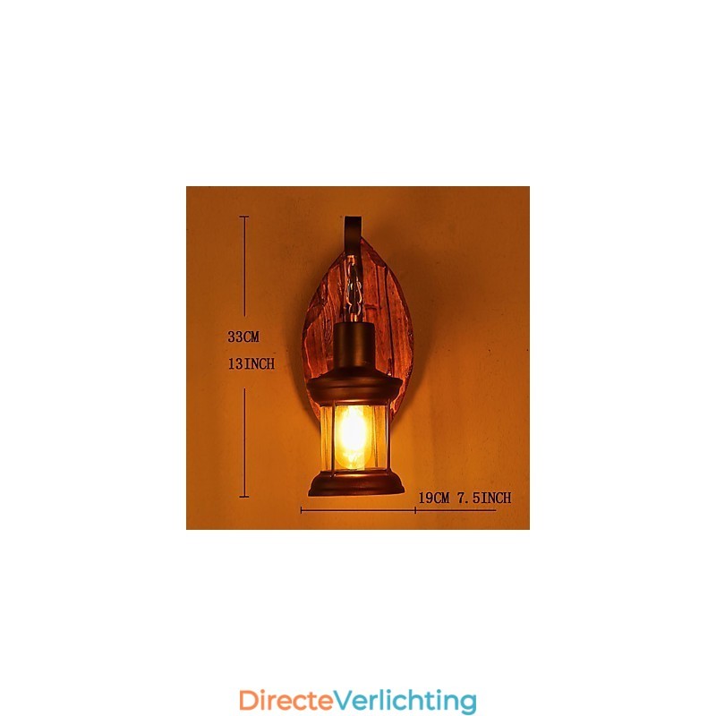 Enkele kop industriële vintage retro houten metalen schilderij kleur wandlamp voor de thuishotel gang decoreren wandlamp