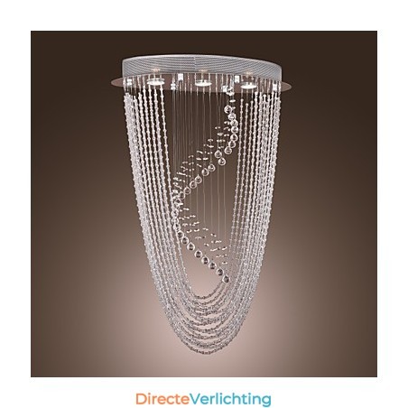 Moderne eigentijdse kristallen chromen kroonluchter inbouw Moderne eigentijdse kristallen chromen kroonluchter inbouw