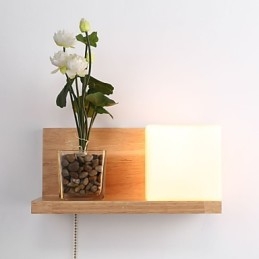 Wandlampen van hout Max Country Style met schakelaar