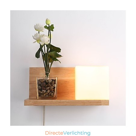 Wandlampen van hout Max Country Style met schakelaar