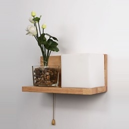 Wandlampen van hout Max Country Style met schakelaar