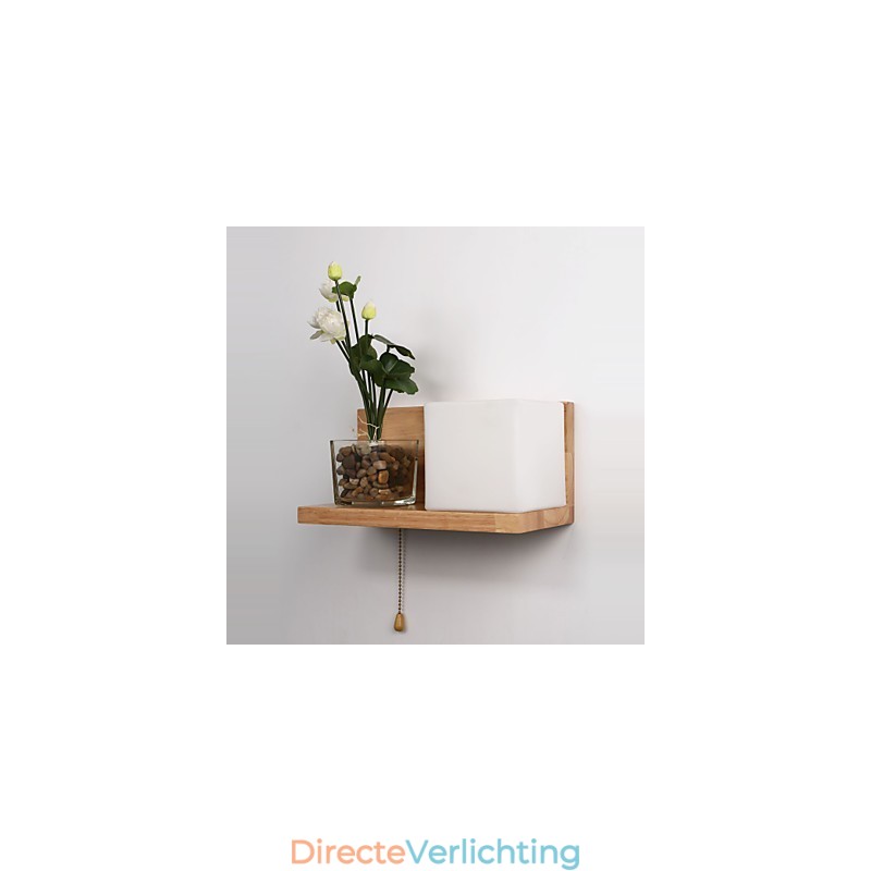 Wandlampen van hout Max Country Style met schakelaar