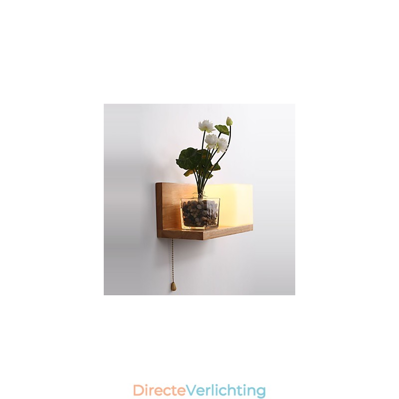 Wandlampen van hout Max Country Style met schakelaar