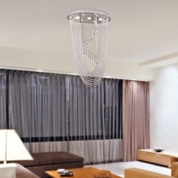Moderne eigentijdse kristallen chromen kroonluchter inbouw