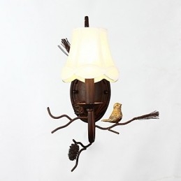Noord-Amerikaanse vintage metalen wandlamp met harsvogel en dennenappel, geschikt voor de woonkamer/eetkamer/wandlamp