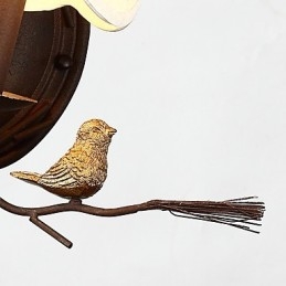 Noord-Amerikaanse vintage metalen wandlamp met harsvogel en dennenappel, geschikt voor de woonkamer/eetkamer/wandlamp
