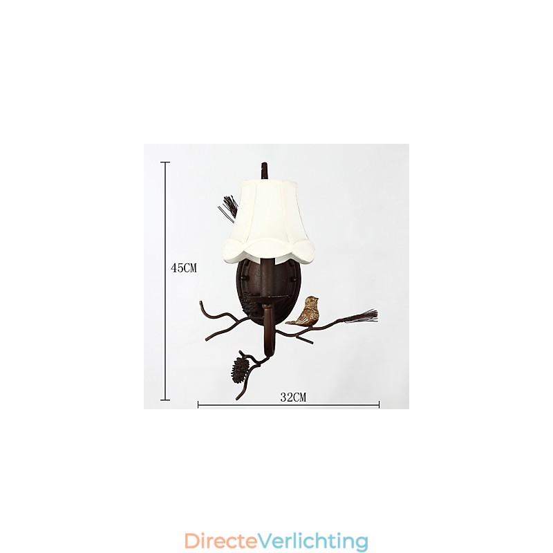 Noord-Amerikaanse vintage metalen wandlamp met harsvogel en dennenappel, geschikt voor de woonkamer/eetkamer/wandlamp