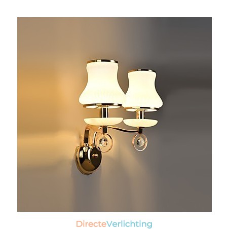 Moderne eigentijdse gegalvaniseerde functie voor wandlampen met kristalsfeerverlichting Moderne eigentijdse gegalvaniseerde functie voor wandlampen met kristalsfeerverlichting