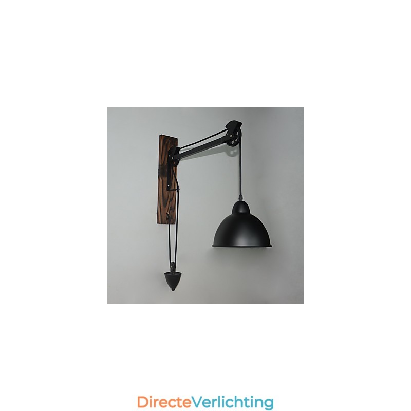 Amerikaanse landelijke stijl wandlamp retro creatief Houten katrol wandlamp