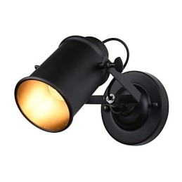 Geschilderde stalen wandlamp Dumb Black American Coffee Decoratie Retro wandlamp Lichtzwaardlamp op de muur