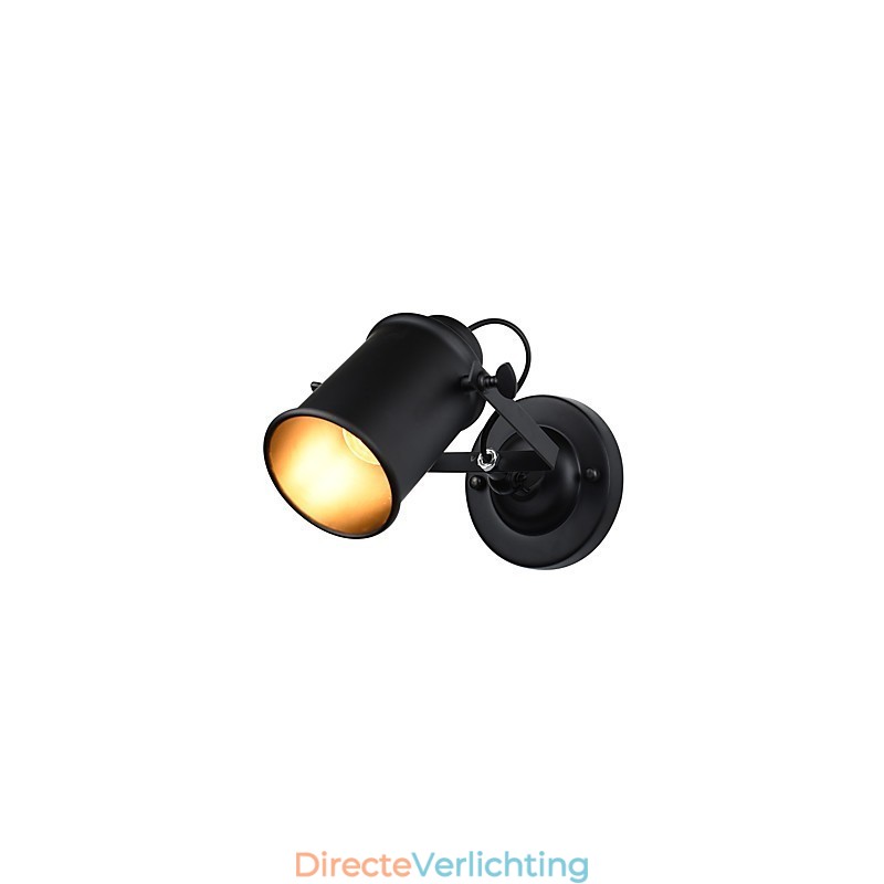 Geschilderde stalen wandlamp Dumb Black American Coffee Decoratie Retro wandlamp Lichtzwaardlamp op de muur