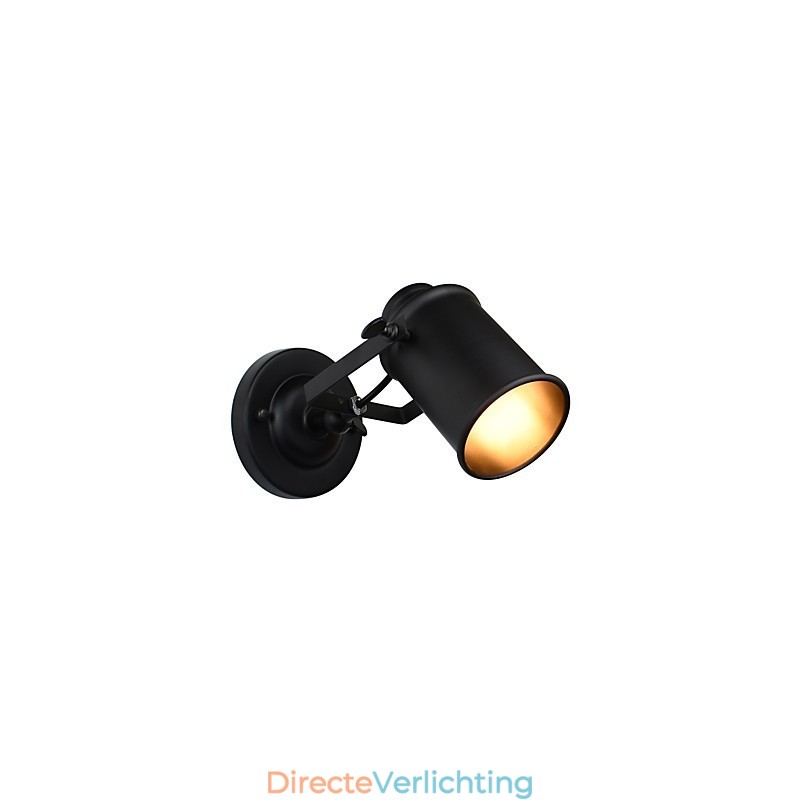 Geschilderde stalen wandlamp Dumb Black American Coffee Decoratie Retro wandlamp Lichtzwaardlamp op de muur