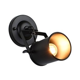 Geschilderde stalen wandlamp Dumb Black American Coffee Decoratie Retro wandlamp Lichtzwaardlamp op de muur