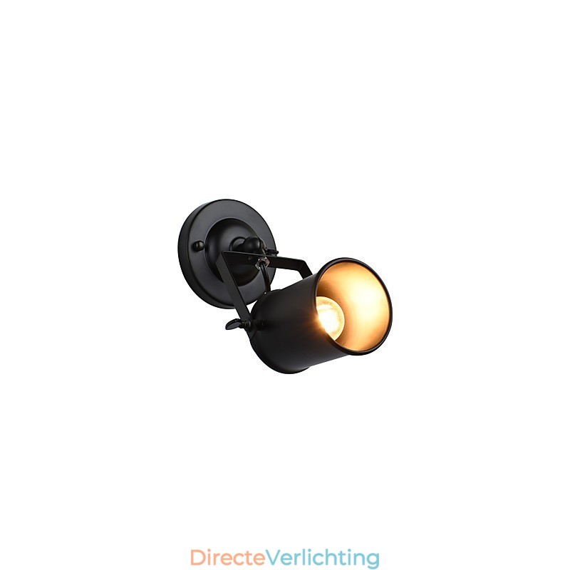 Geschilderde stalen wandlamp Dumb Black American Coffee Decoratie Retro wandlamp Lichtzwaardlamp op de muur