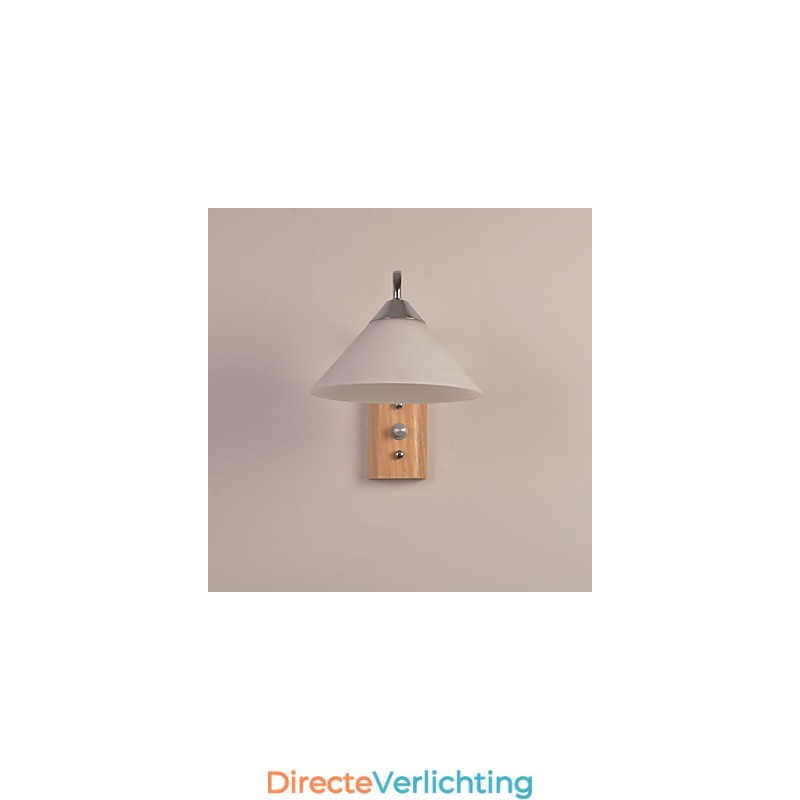 Eenvoudige wandlamp, nachtkastje, bureaulamp met glazen kap en massief hout voor slaapkamer, ladekast, woonkamer, babykamer, studentenkamer, salontafel, boekenkast