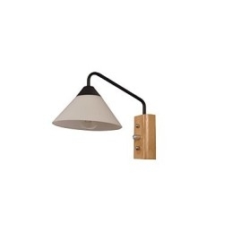Eenvoudige wandlamp, nachtkastje, bureaulamp met glazen kap en massief hout voor slaapkamer, ladekast, woonkamer, babykamer, studentenkamer, salontafel, boekenkast