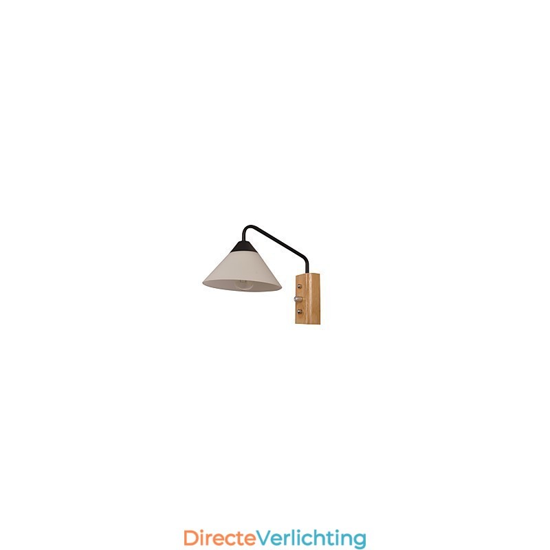 Eenvoudige wandlamp, nachtkastje, bureaulamp met glazen kap en massief hout voor slaapkamer, ladekast, woonkamer, babykamer, studentenkamer, salontafel, boekenkast