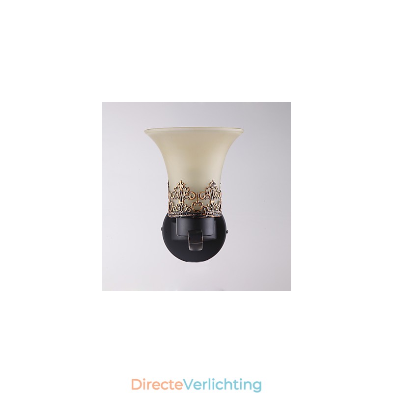 Enkele kop Amerikaanse landelijke vintage metalen wandlamp met glas voor de kantine, woonkamer, entreehal, decoratieve wandlamp