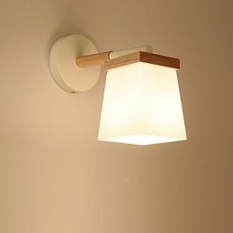 Squere Glassshade Wandlamp Voor Slaapkamer Moderne Functie Sfeerverlichting Wandlampen Wandlamp