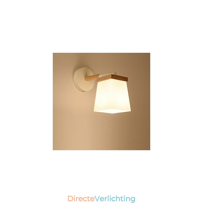 Squere Glassshade Wandlamp Voor Slaapkamer Moderne Functie Sfeerverlichting Wandlampen Wandlamp