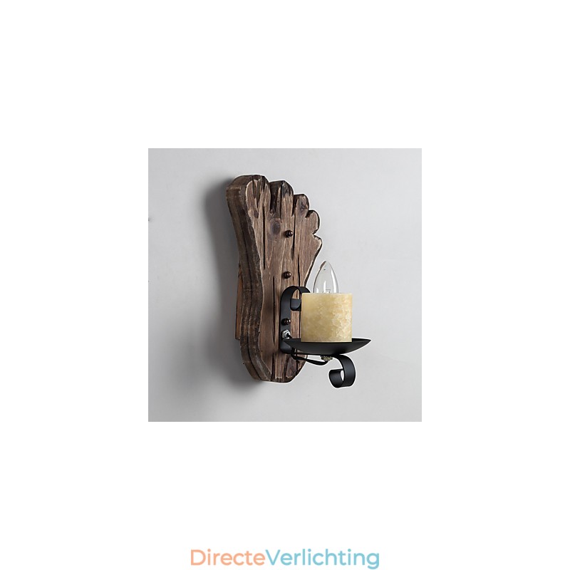 Enkele kop industriële vintage retro houten metalen schilderij kleur wandlamp voor de thuishotel gang decoreren wandlamp