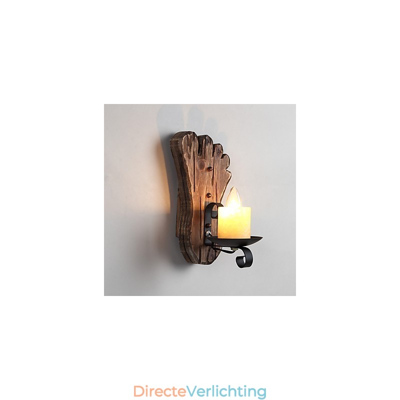 Enkele kop industriële vintage retro houten metalen schilderij kleur wandlamp voor de thuishotel gang decoreren wandlamp