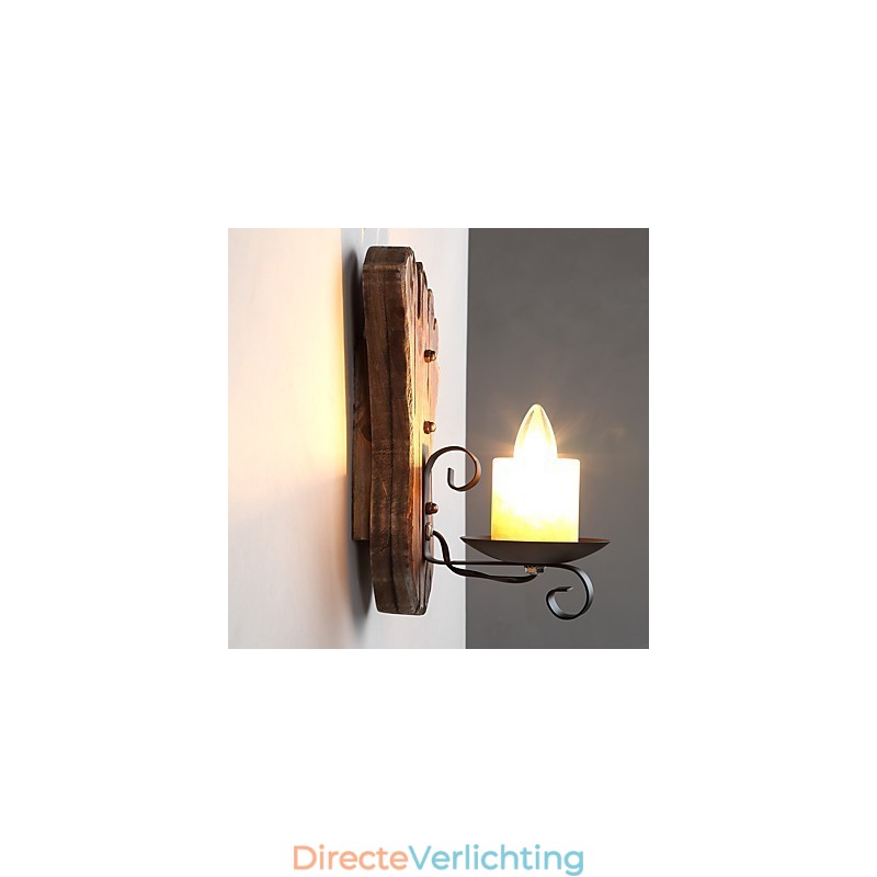 Enkele kop industriële vintage retro houten metalen schilderij kleur wandlamp voor de thuishotel gang decoreren wandlamp