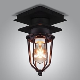 Retro Gesmede Wandlamp Enkele Kop Antieke Herinneringen Lamp Loft Amerikaans IJzer Vintage Kleine Kooien Plafondlamp