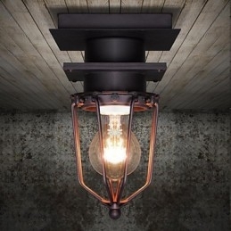 Retro Gesmede Wandlamp Enkele Kop Antieke Herinneringen Lamp Loft Amerikaans IJzer Vintage Kleine Kooien Plafondlamp