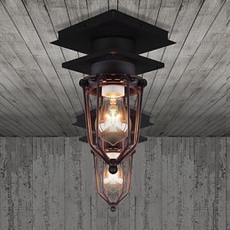 Retro Gesmede Wandlamp Enkele Kop Antieke Herinneringen Lamp Loft Amerikaans IJzer Vintage Kleine Kooien Plafondlamp