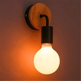 Moderne minimalistische creatieve persoonlijkheid hout ijzer lamp gang balkon slaapkamer nachtkastje ijzer wandlamp